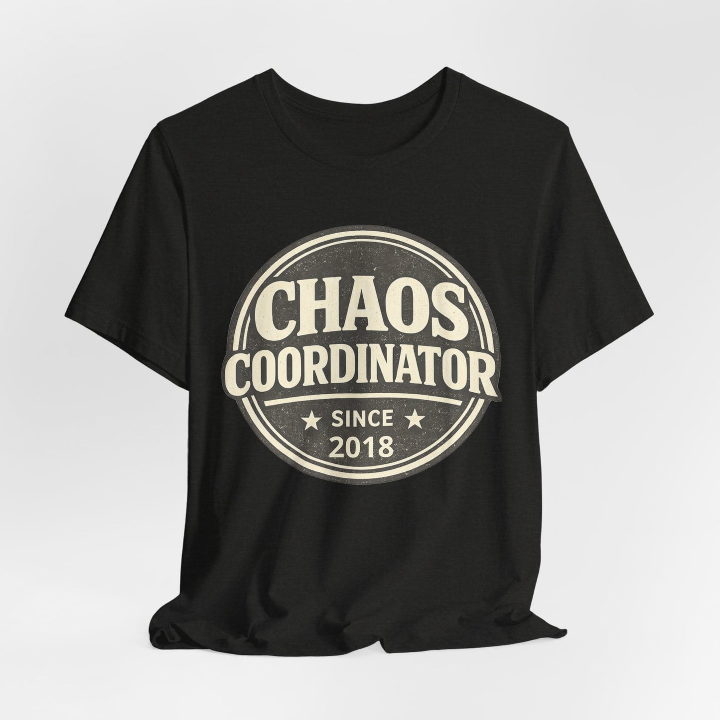 Chaos Coordinator T-Shirt – Funny 'Since 2018' Retro Badge Tee