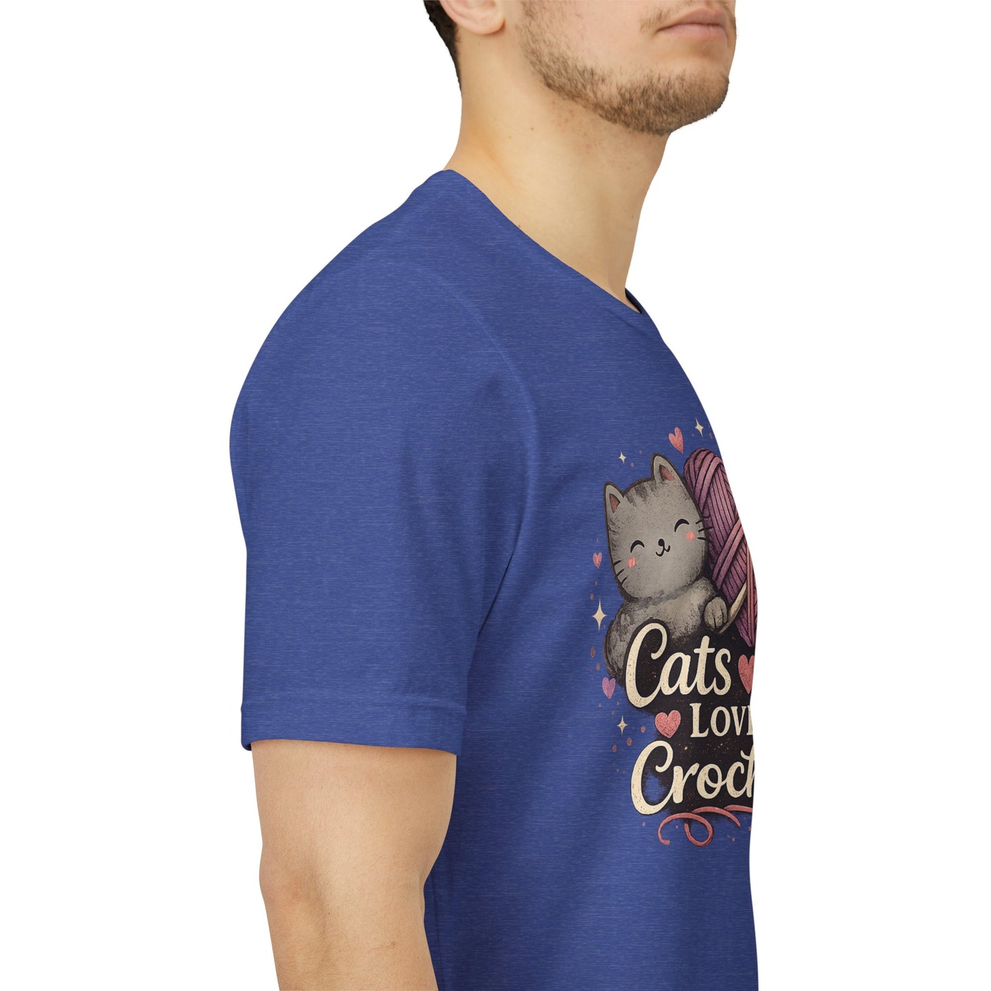 Cats Love Crochet T-Shirt — Cute Cat & Yarn Graphic Tee for Crochet Lovers