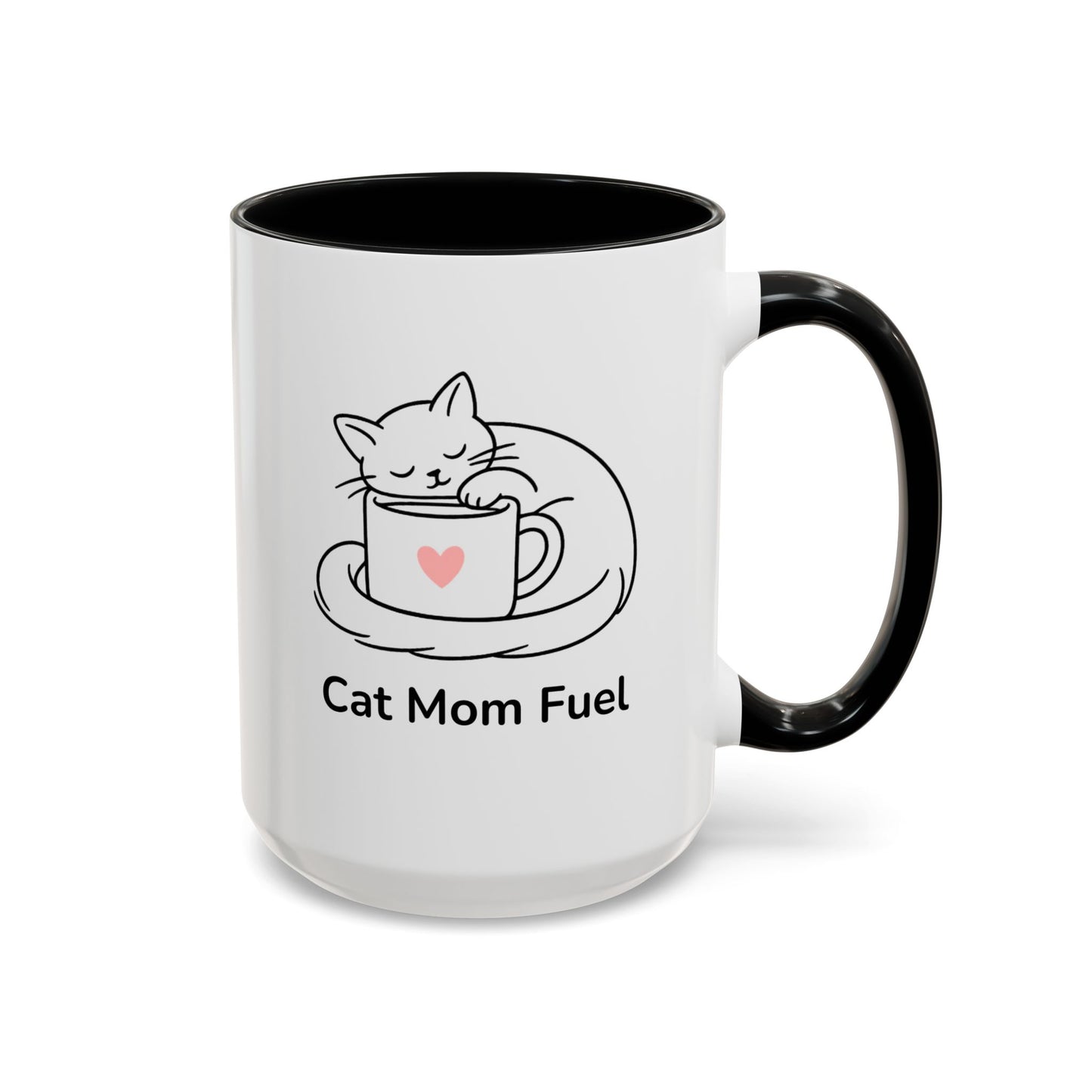 Cat Mom Fuel Mug | Cat Paw Prints Accent Coffee Mug