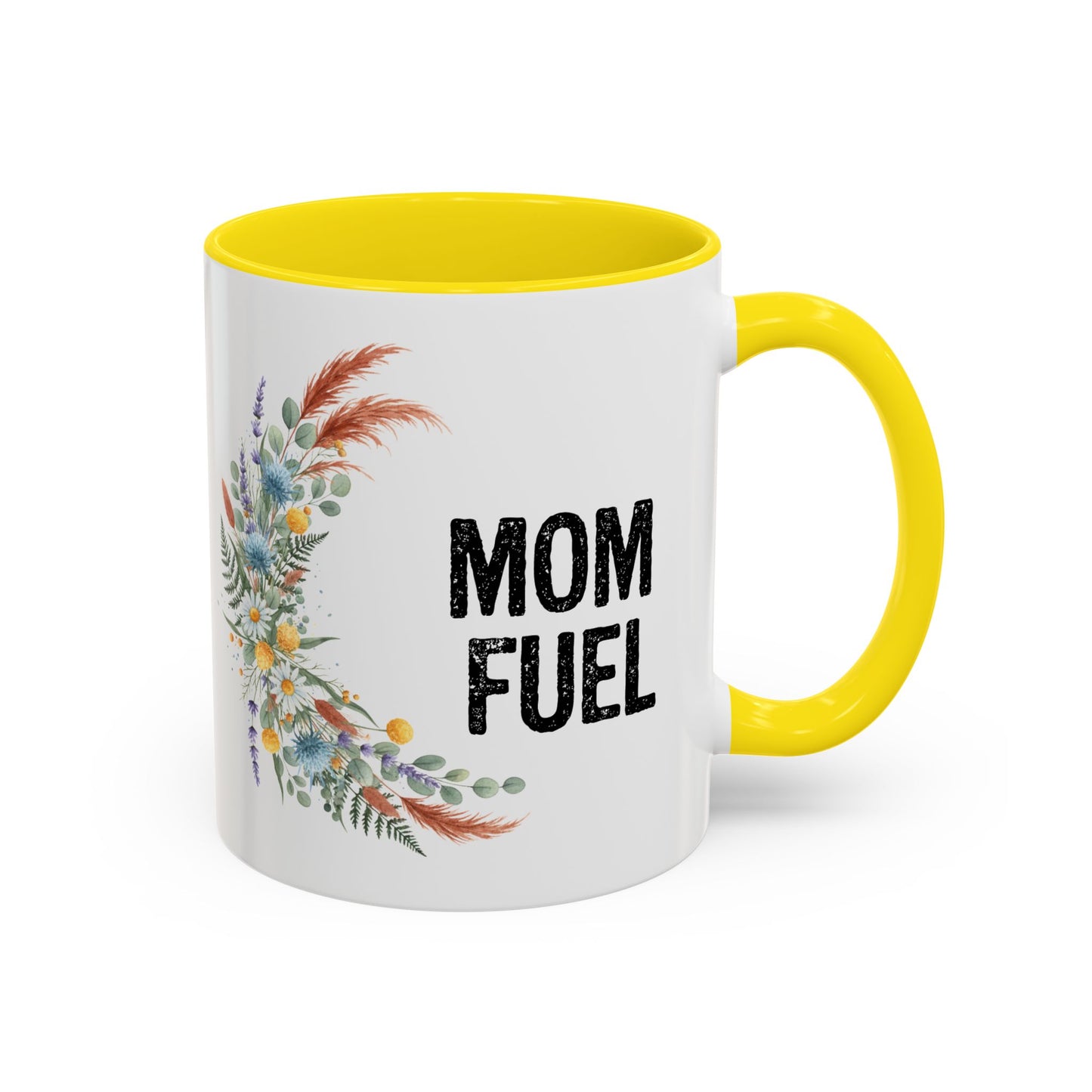 Mom Fuel Accent Coffee Mug — Floral 11/15oz