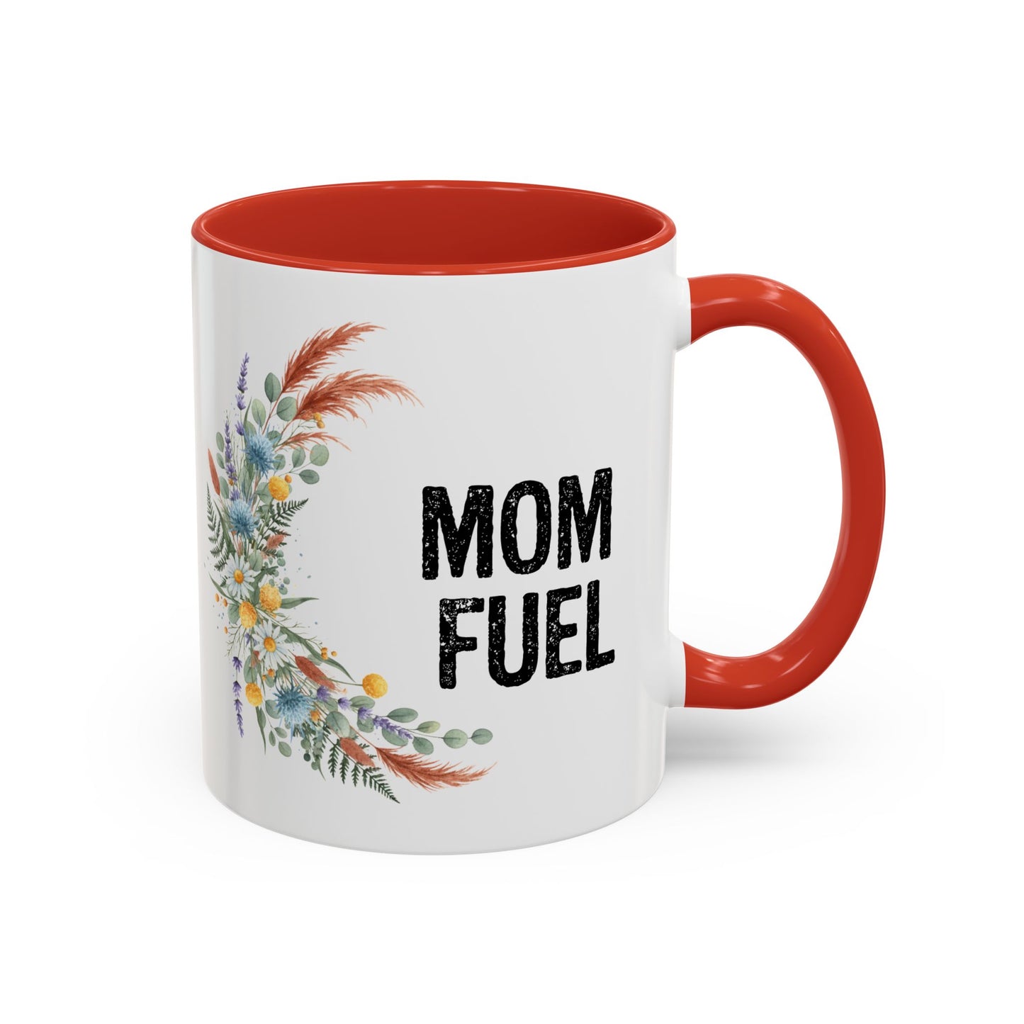 Mom Fuel Accent Coffee Mug — Floral 11/15oz