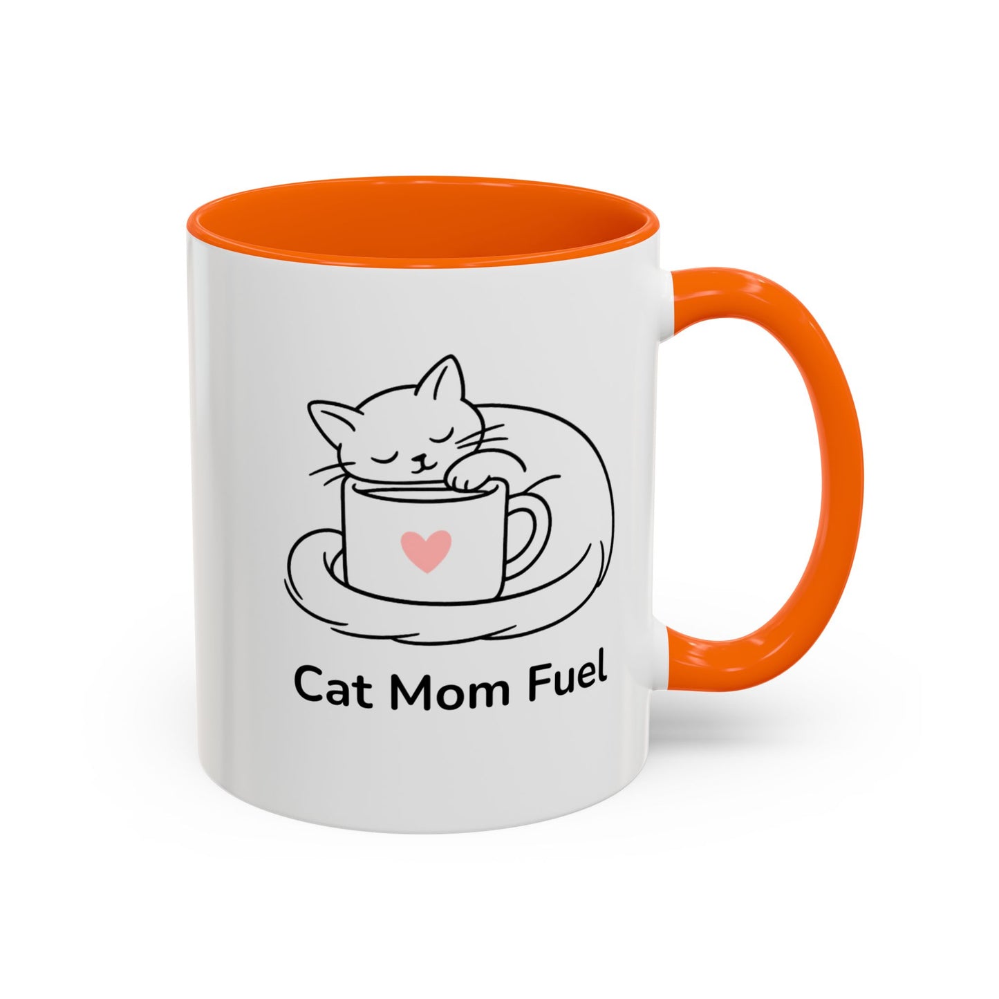 Cat Mom Fuel Mug | Cat Paw Prints Accent Coffee Mug
