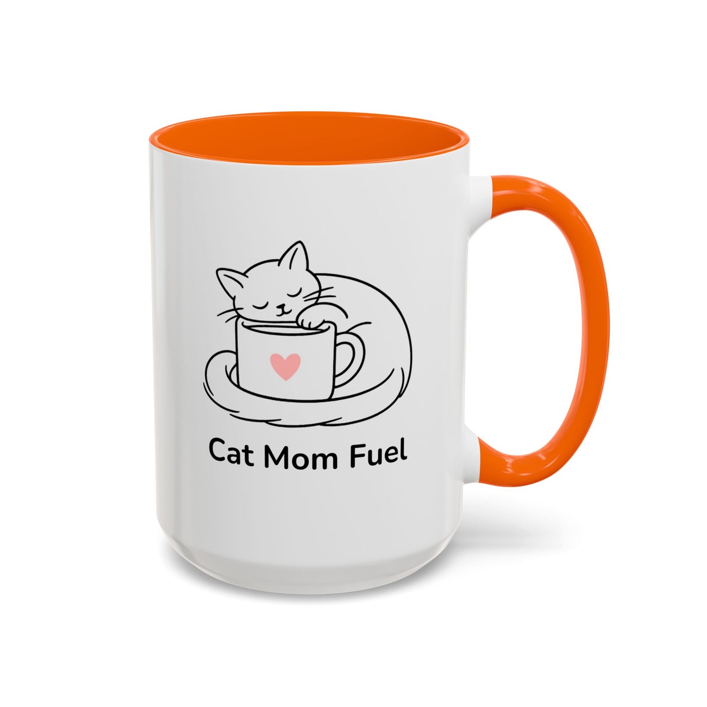 Cat Mom Fuel Mug | Cat Paw Prints Accent Coffee Mug