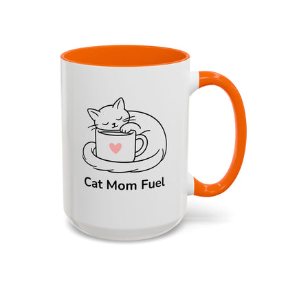 Cat Mom Fuel Mug | Cat Paw Prints Accent Coffee Mug