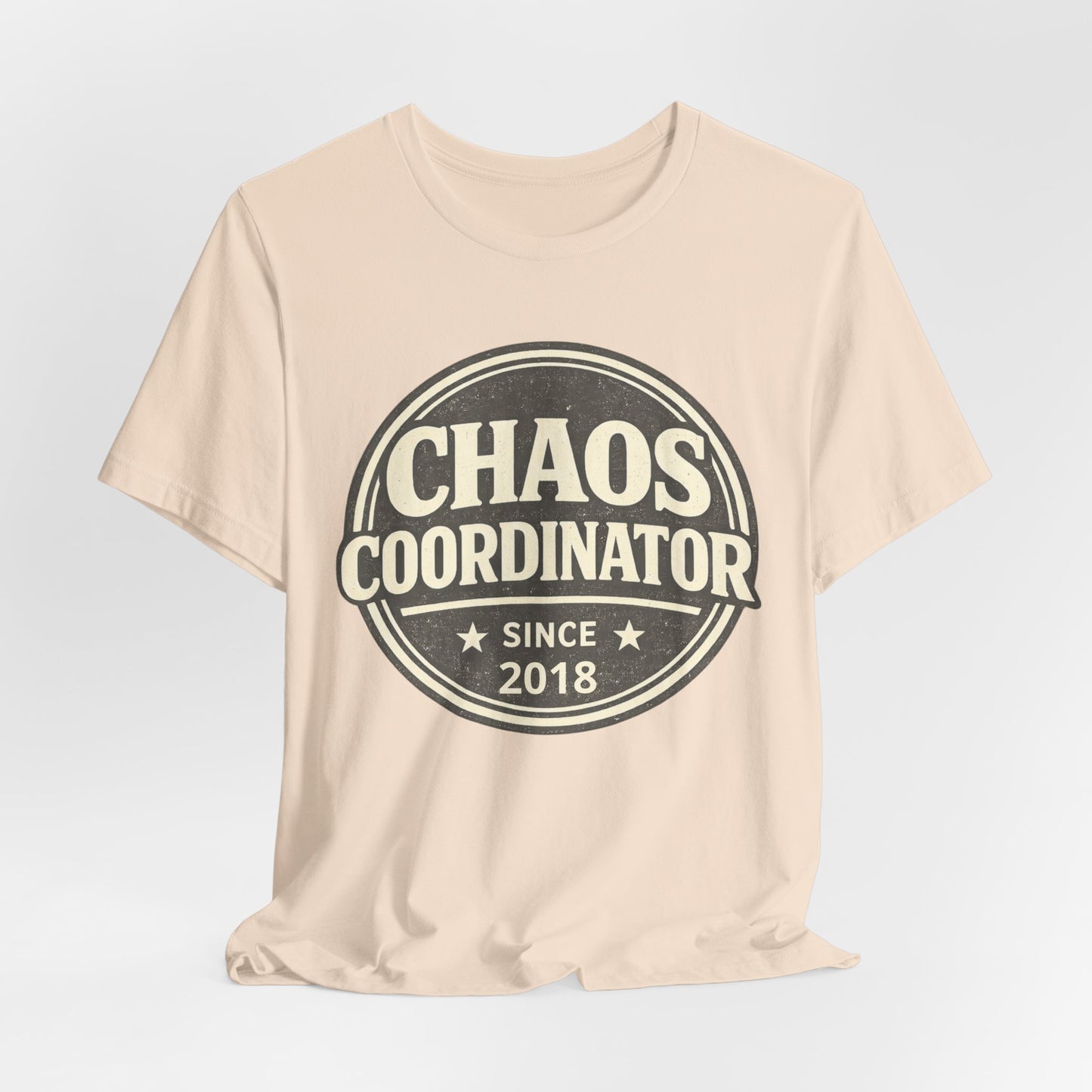Chaos Coordinator T-Shirt – Funny 'Since 2018' Retro Badge Tee