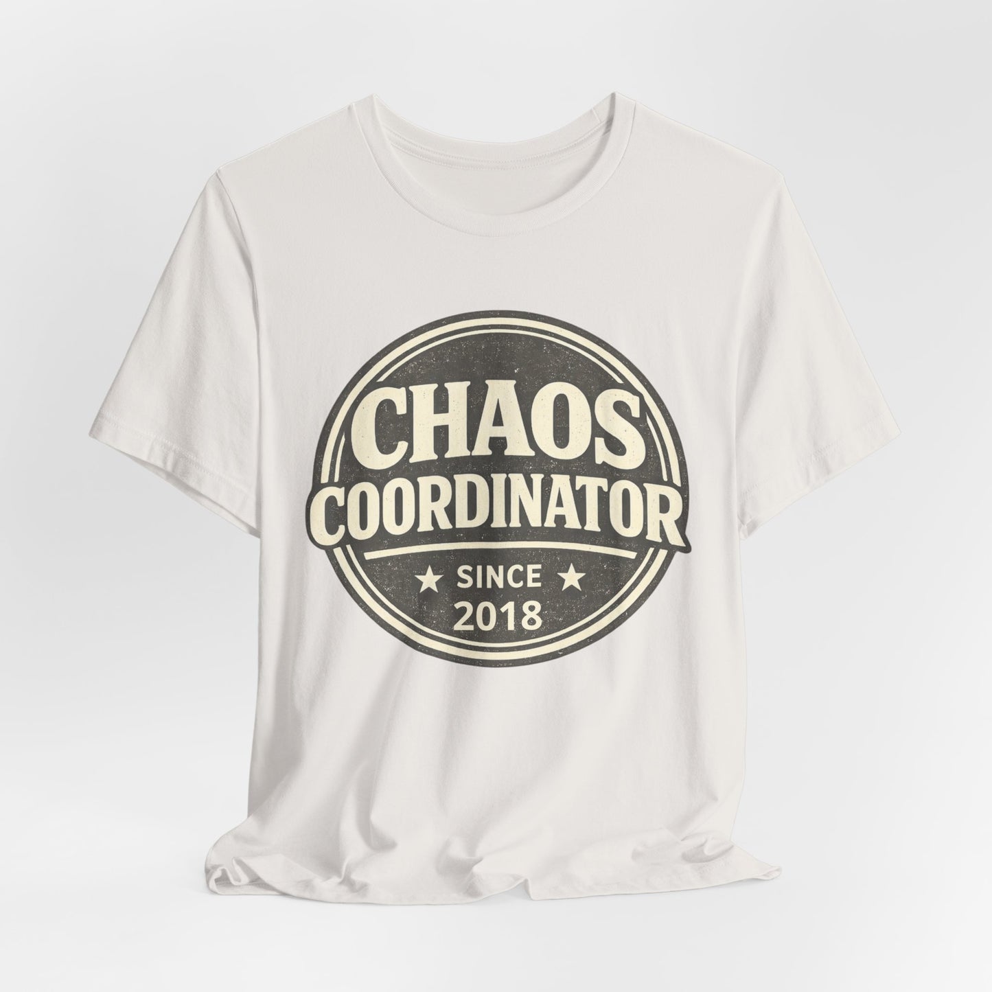 Chaos Coordinator T-Shirt – Funny 'Since 2018' Retro Badge Tee