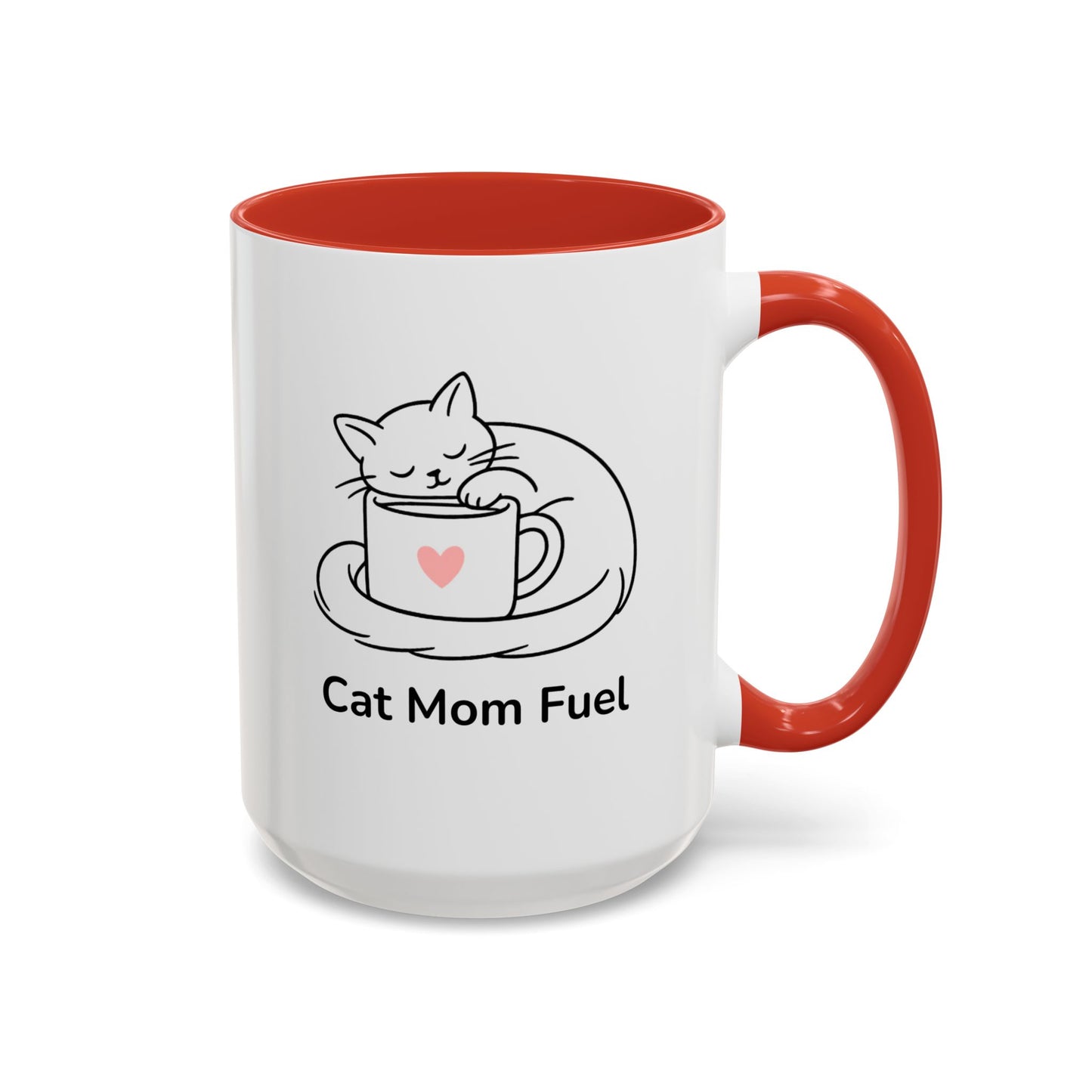 Cat Mom Fuel Mug | Cat Paw Prints Accent Coffee Mug