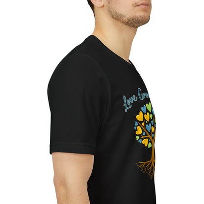 Love Grows Here T-Shirt — Heart Tree Graphic Tee