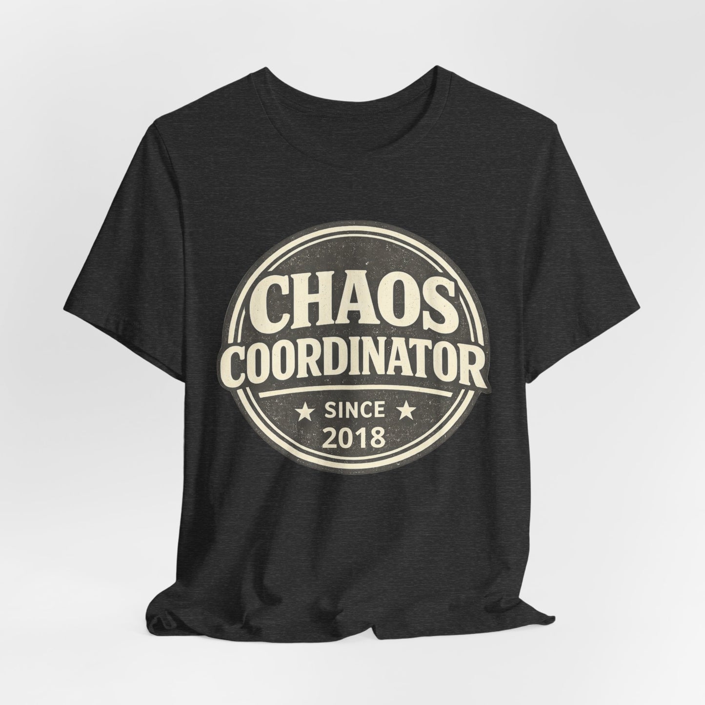 Chaos Coordinator T-Shirt – Funny 'Since 2018' Retro Badge Tee