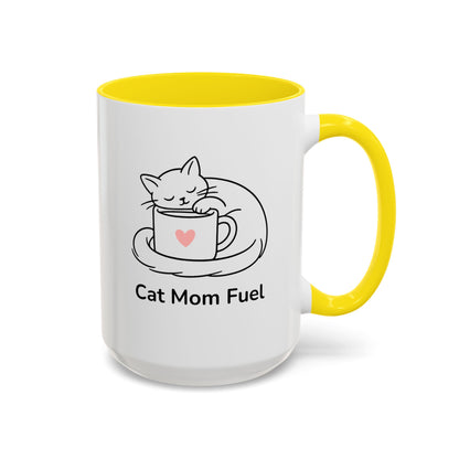 Cat Mom Fuel Mug | Cat Paw Prints Accent Coffee Mug
