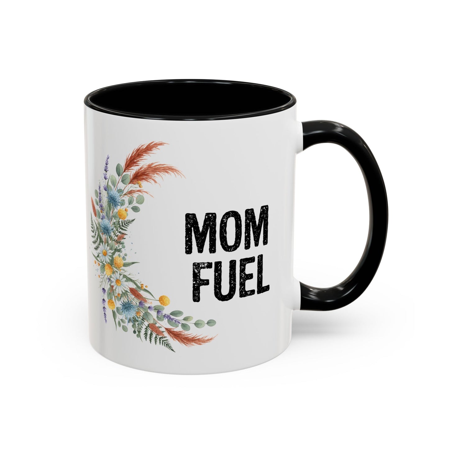 Mom Fuel Accent Coffee Mug — Floral 11/15oz