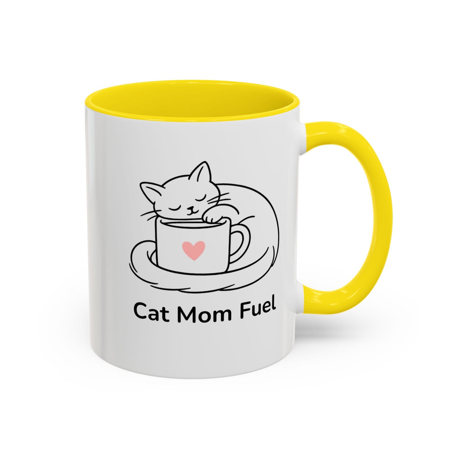 Cat Mom Fuel Mug | Cat Paw Prints Accent Coffee Mug