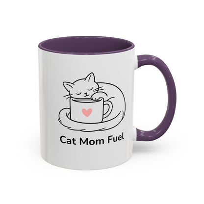 Cat Mom Fuel Mug | Cat Paw Prints Accent Coffee Mug