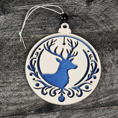 Rustic Layered Deer Christmas Ornament
