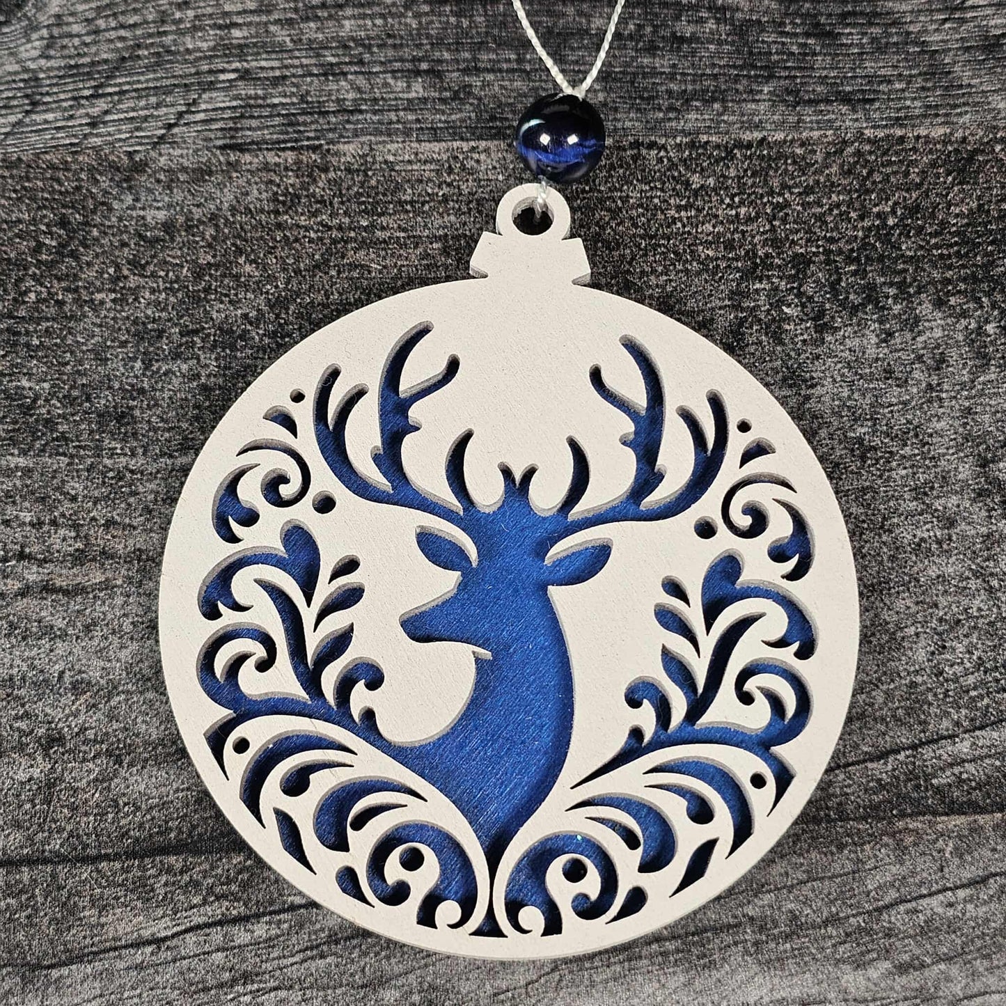 Rustic Layered Deer Christmas Ornament