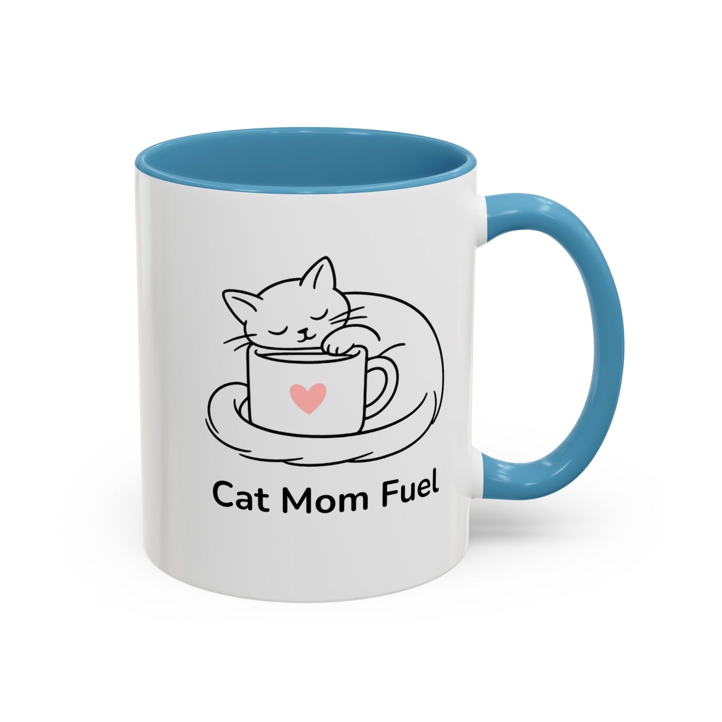Cat Mom Fuel Mug | Cat Paw Prints Accent Coffee Mug