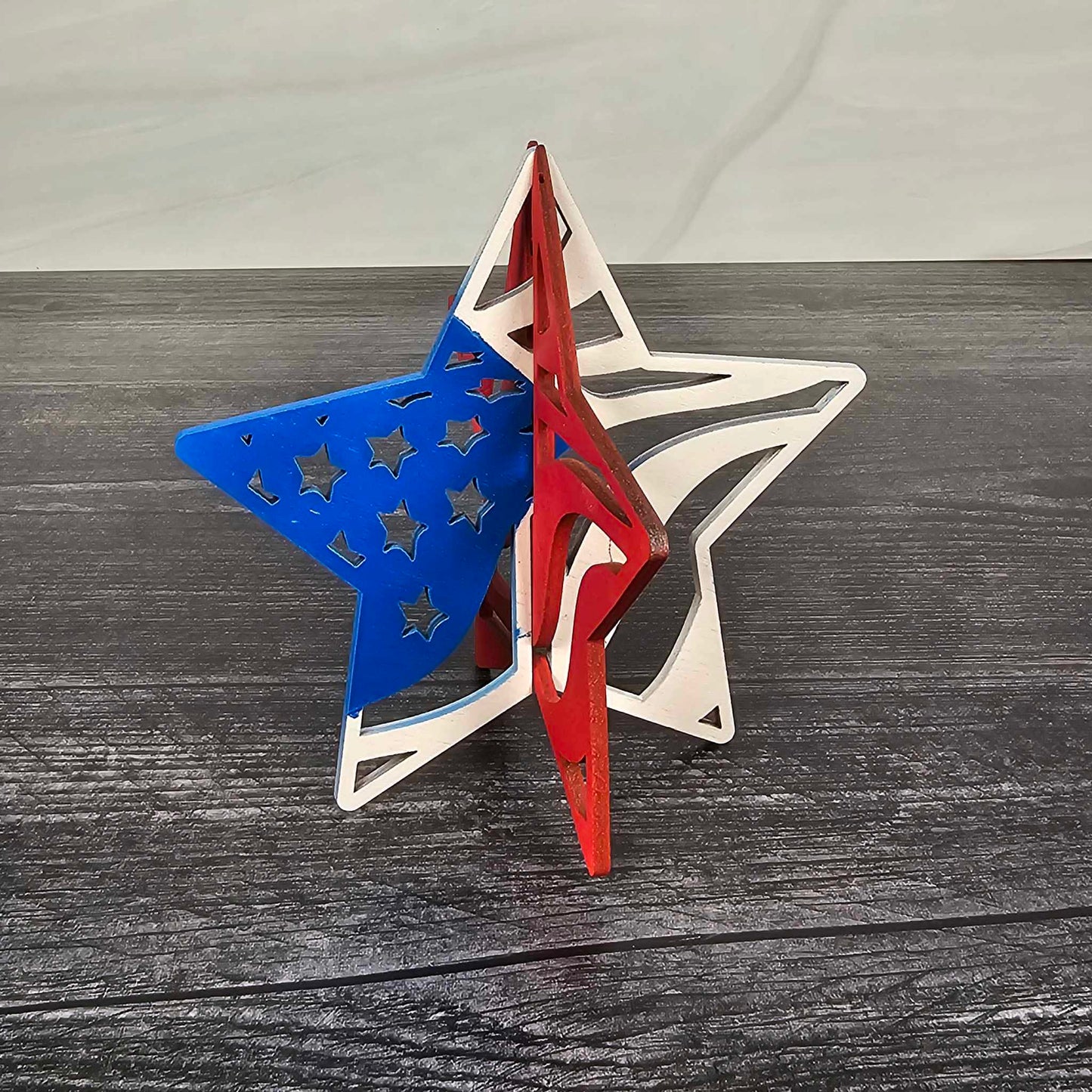 Red White & Blue Shelf Sitters | Waving American Flag | Patriotic Decor