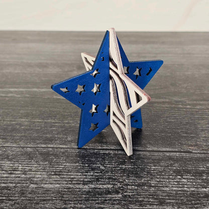 Red White & Blue Shelf Sitters | Waving American Flag | Patriotic Decor