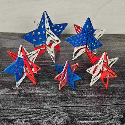 Red White & Blue Shelf Sitters | Waving American Flag | Patriotic Decor