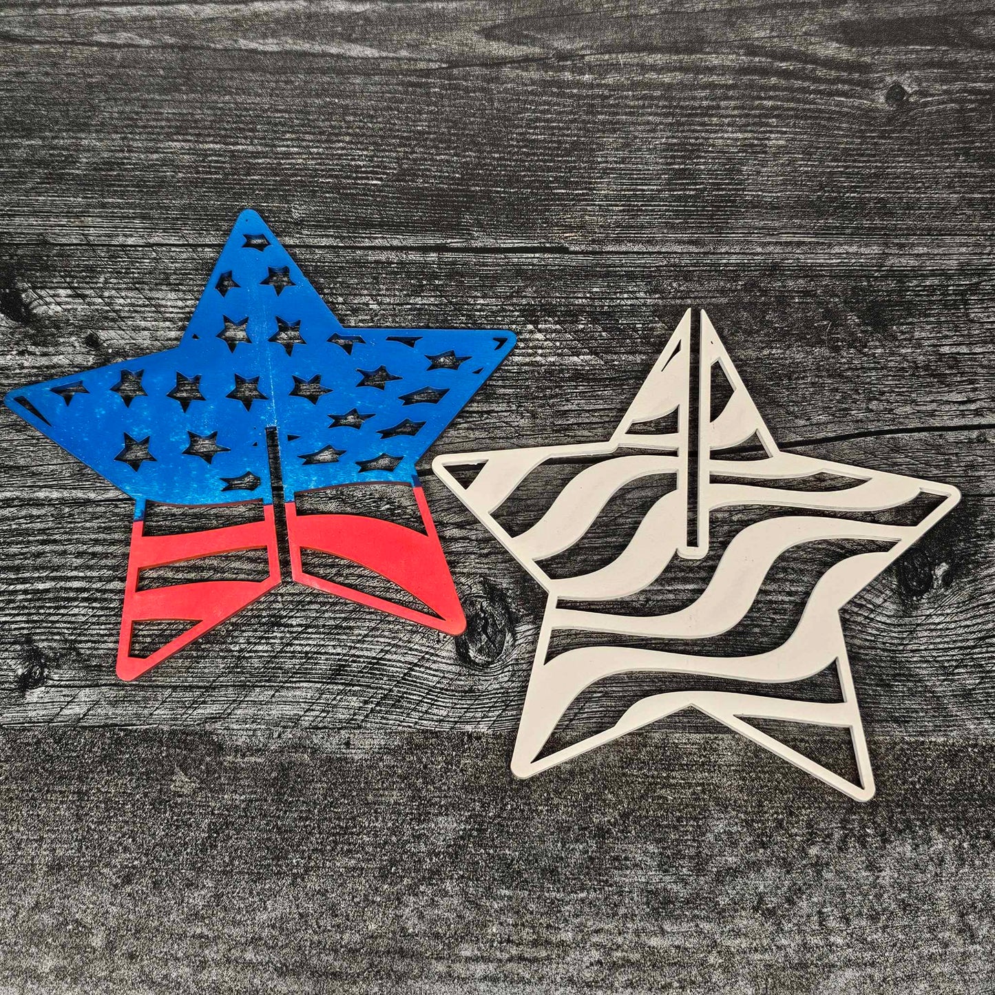 Red White & Blue Shelf Sitters | Waving American Flag | Patriotic Decor