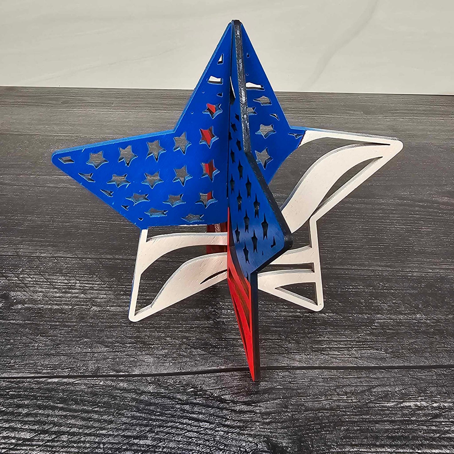 Red White & Blue Shelf Sitters | Waving American Flag | Patriotic Decor