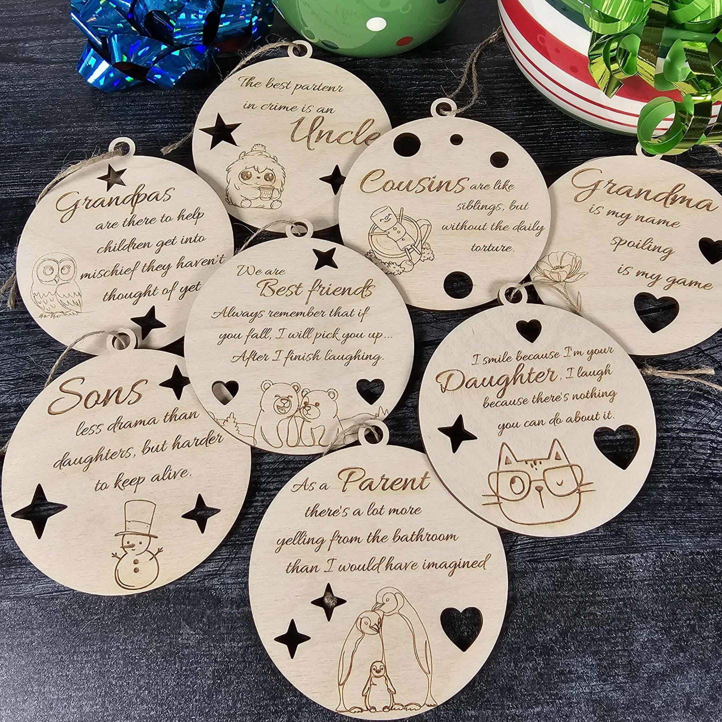 Family Love & Laughter Christmas Ornaments