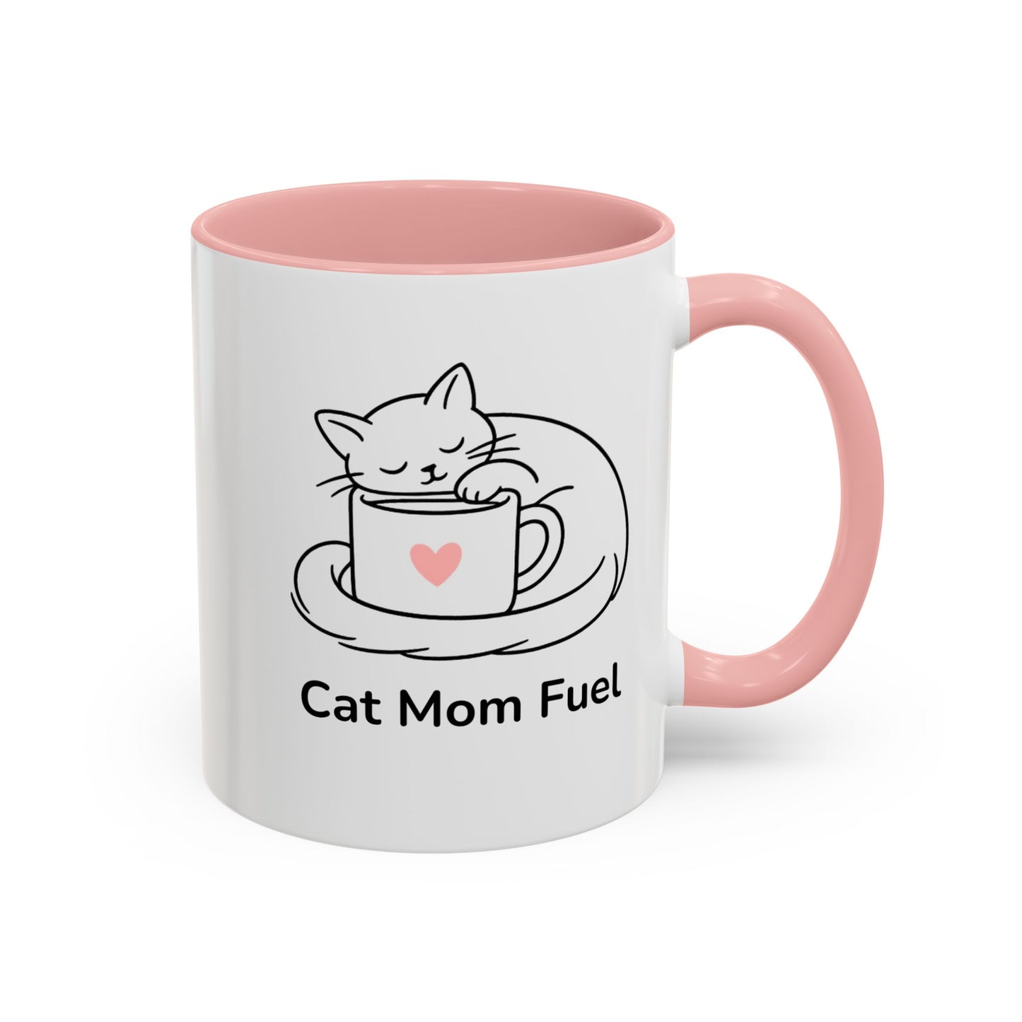 Cat Mom Fuel Mug | Cat Paw Prints Accent Coffee Mug