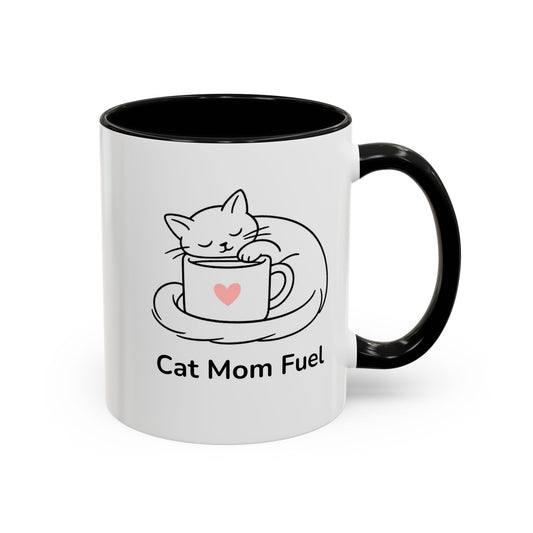 Cat Mom Fuel Mug | Cat Paw Prints Accent Coffee Mug