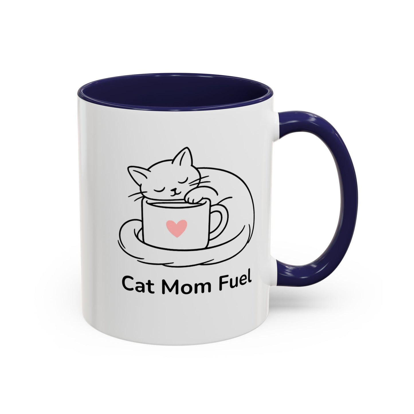 Cat Mom Fuel Mug | Cat Paw Prints Accent Coffee Mug