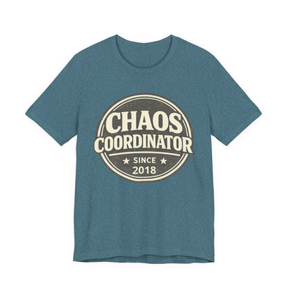 Chaos Coordinator T-Shirt – Funny 'Since 2018' Retro Badge Tee