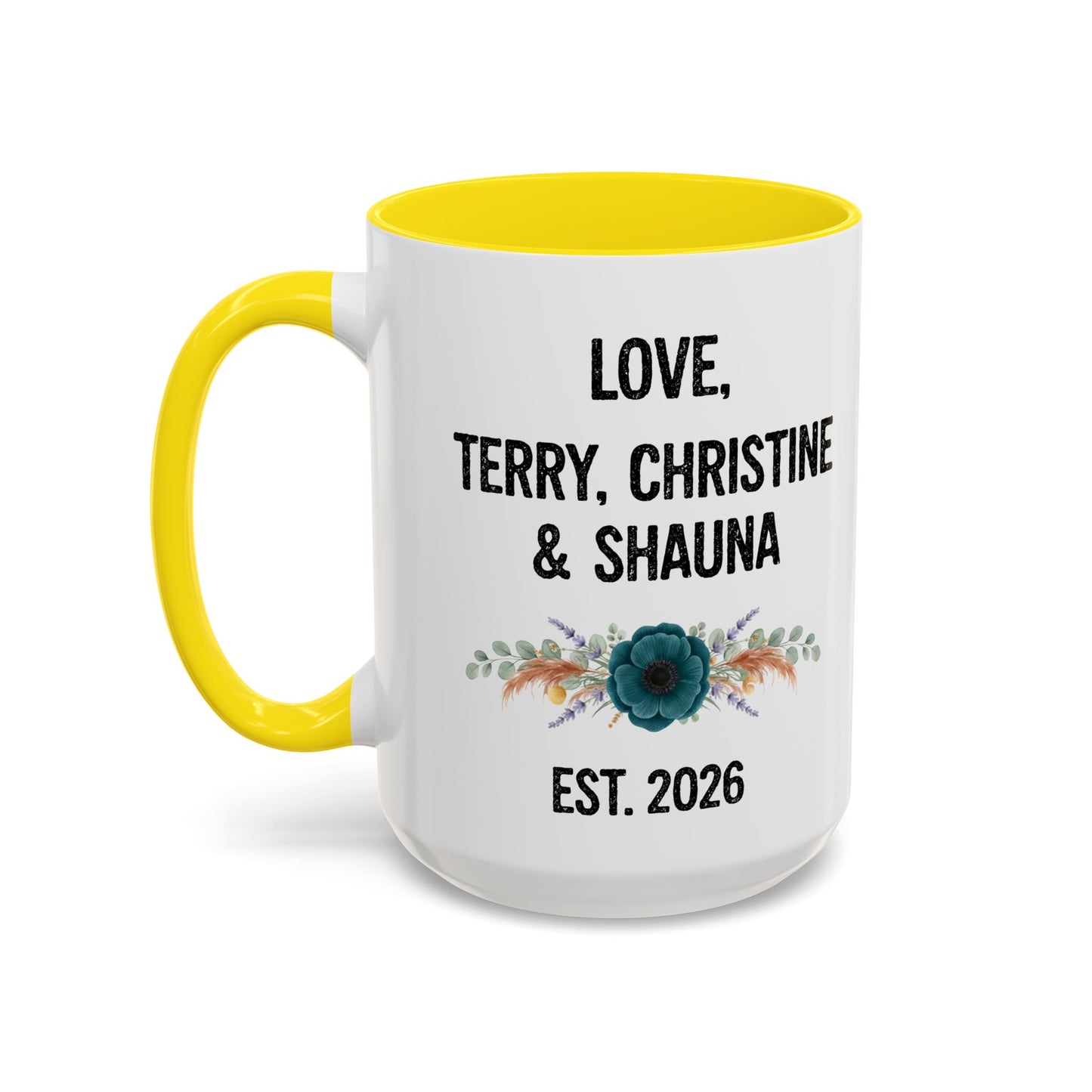 Mom Fuel Accent Coffee Mug — Floral 11/15oz