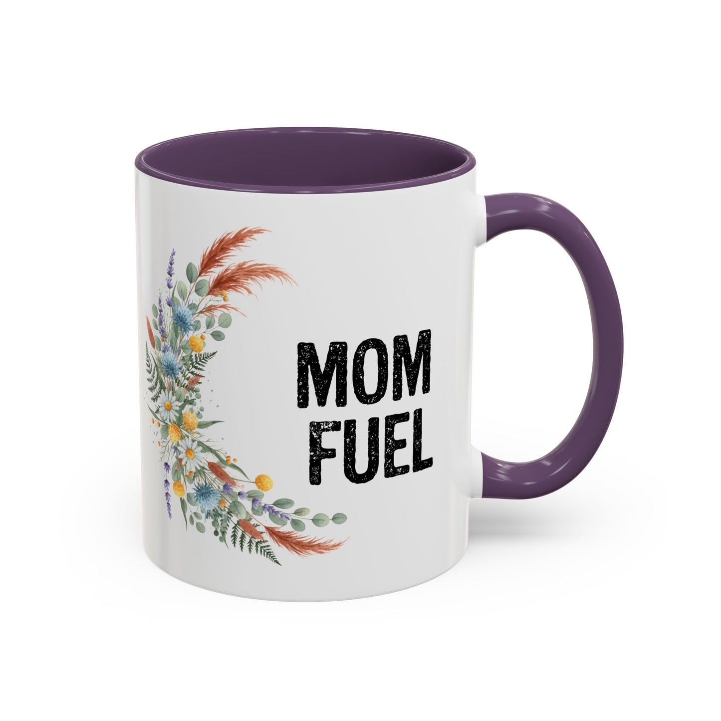 Mom Fuel Accent Coffee Mug — Floral 11/15oz