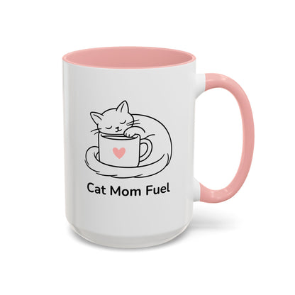 Cat Mom Fuel Mug | Cat Paw Prints Accent Coffee Mug