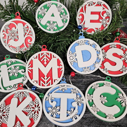 Personalized Wooden Letter Ornaments | Christmas Gifts | Holiday Decor