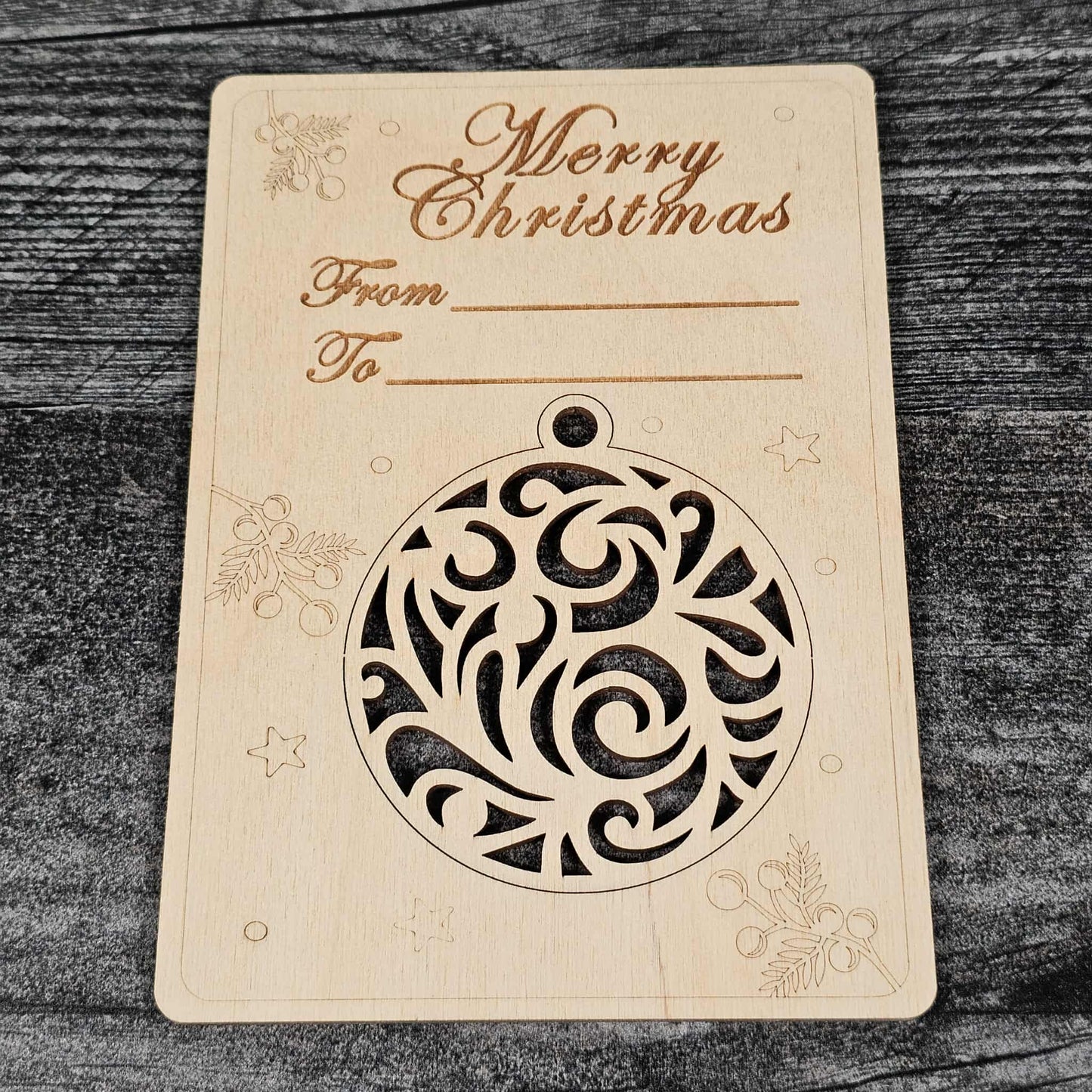 Pop-Out Wooden Christmas Ornament Cards