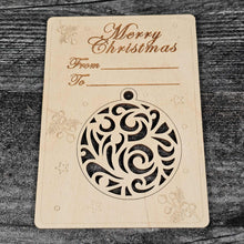 Load image into Gallery viewer, Pop-Out Wooden Christmas Ornament Cards