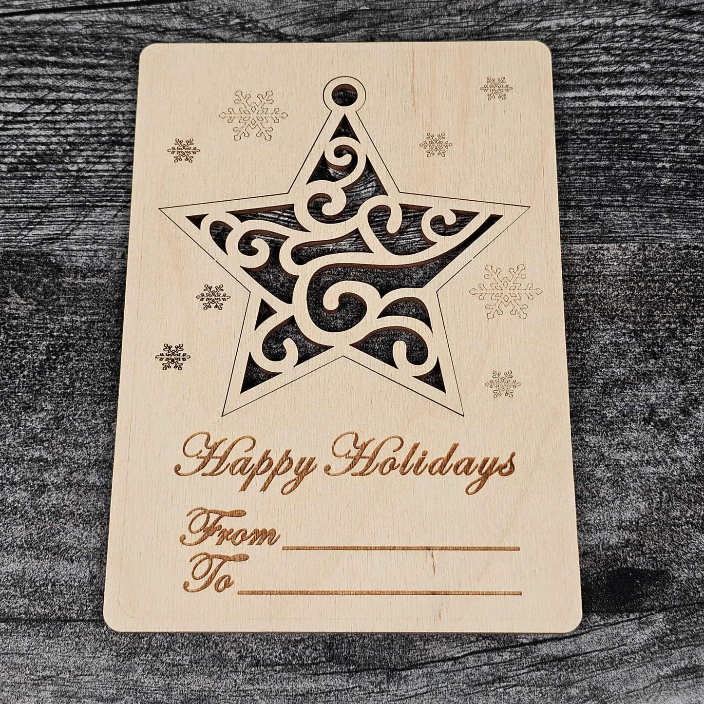 Pop-Out Wooden Christmas Ornament Cards