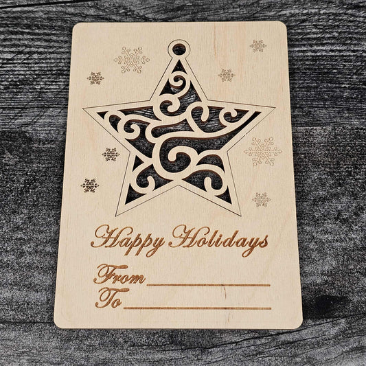 Pop-Out Wooden Christmas Ornament Cards