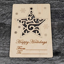 Load image into Gallery viewer, Pop-Out Wooden Christmas Ornament Cards