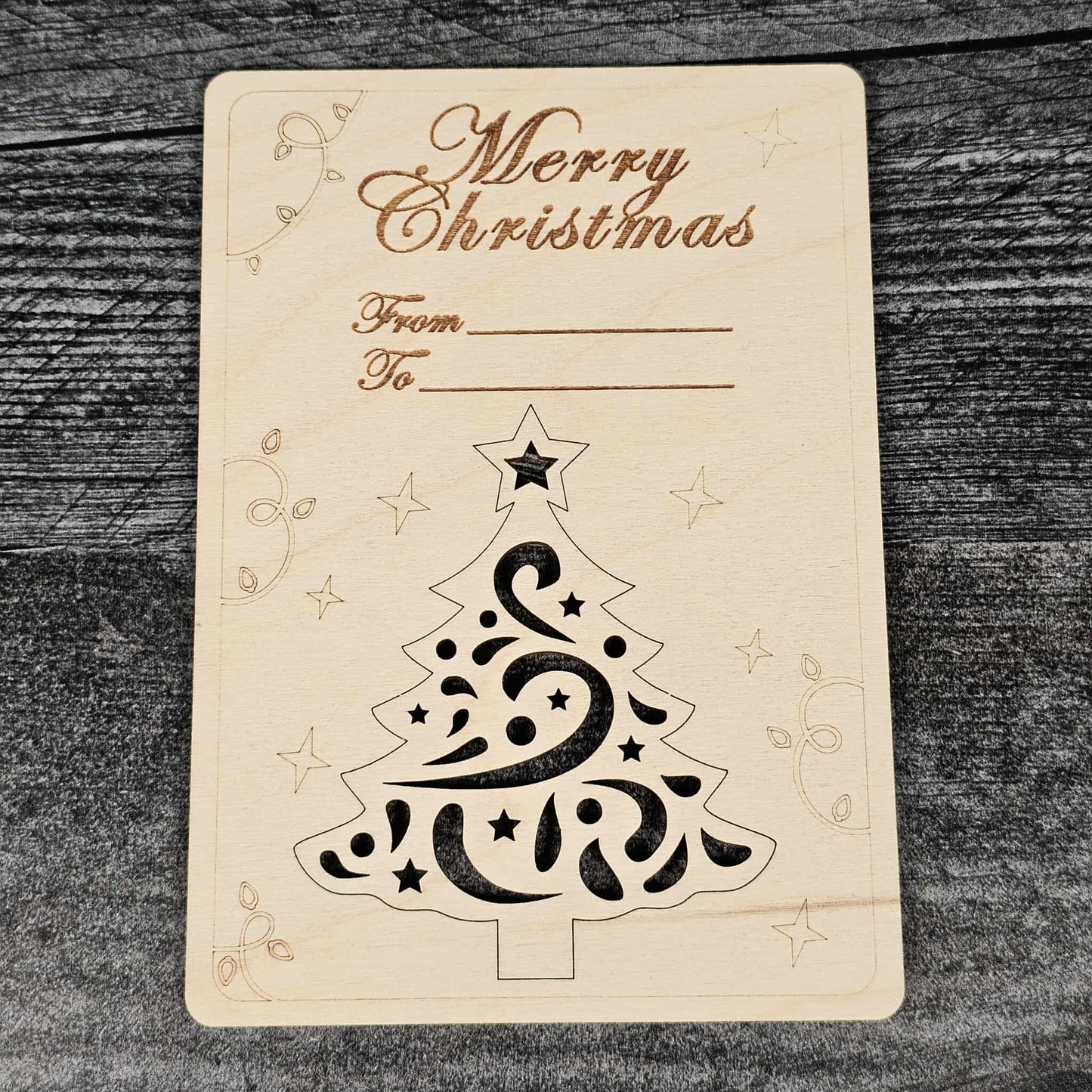 Pop-Out Wooden Christmas Ornament Cards