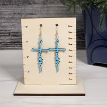 Load image into Gallery viewer, Wooden Cross Faith Earrings