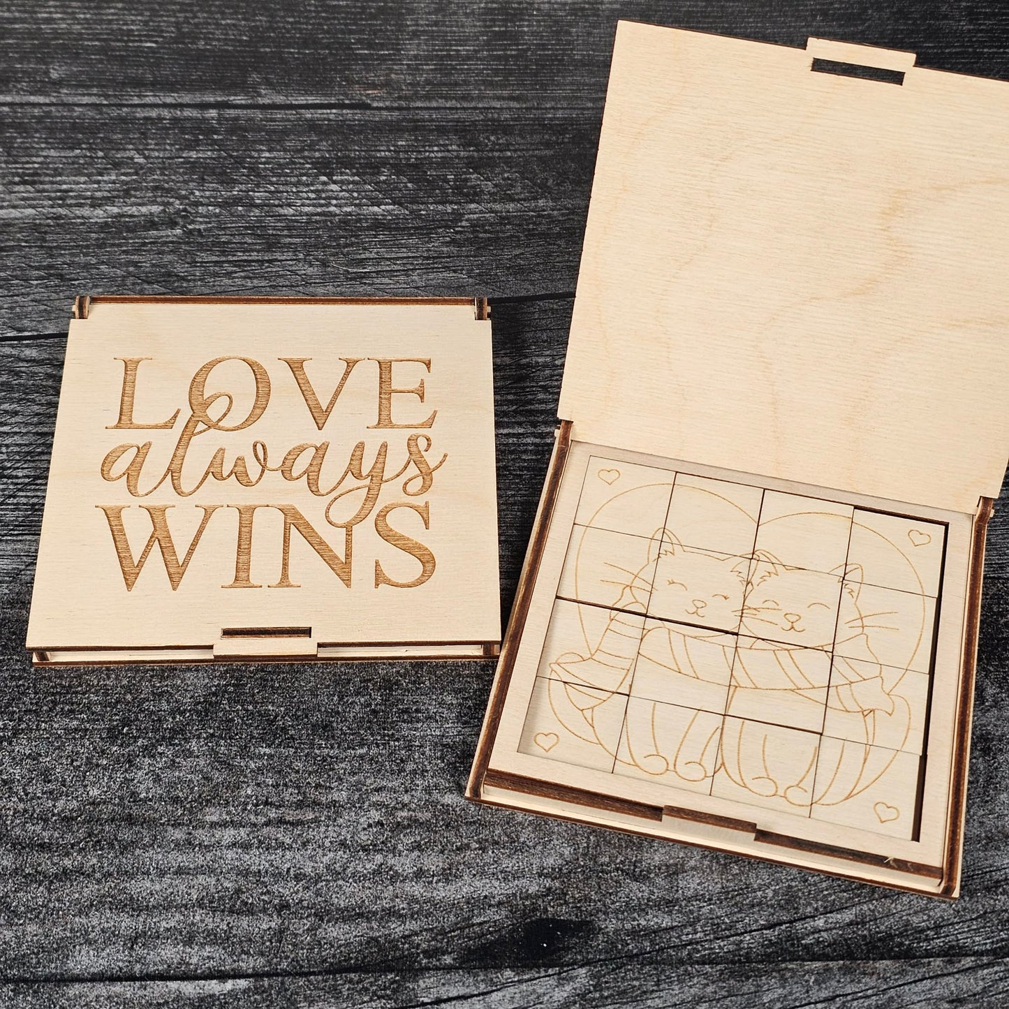 Valentine’s Day Wooden Puzzle | Unfinished DIY Coloring Activity