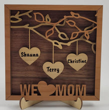 Load image into Gallery viewer, Hanging Hearts Family Sign