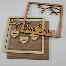 Load image into Gallery viewer, Hanging Hearts Family Sign