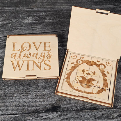 Valentine’s Day Wooden Puzzle | Unfinished DIY Coloring Activity