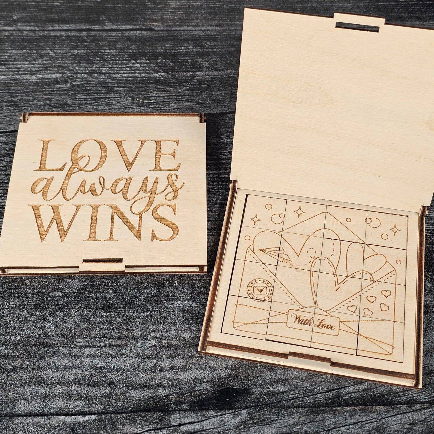 Valentine’s Day Wooden Puzzle | Unfinished DIY Coloring Activity