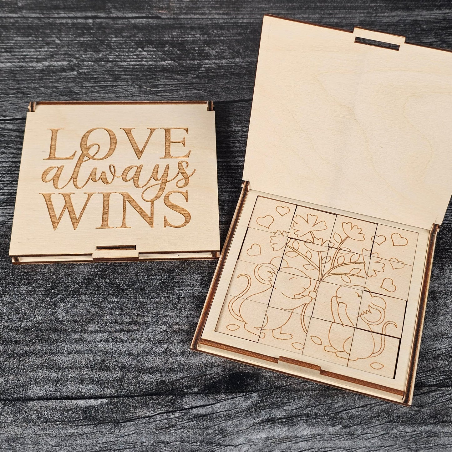 Valentine’s Day Wooden Puzzle | Unfinished DIY Coloring Activity
