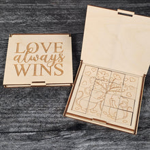 Load image into Gallery viewer, Valentine’s Day Wooden Puzzle | Unfinished DIY Coloring Activity