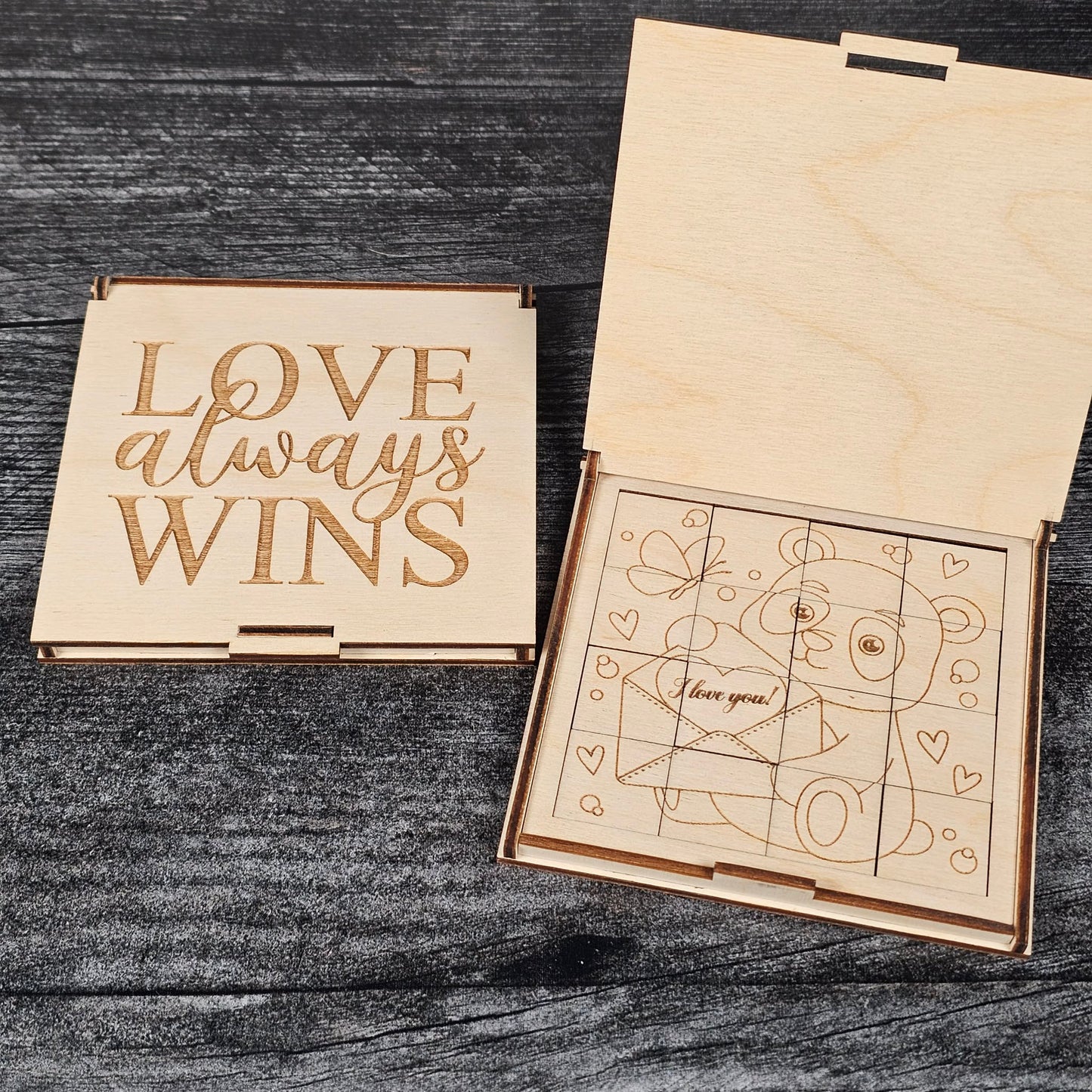Valentine’s Day Wooden Puzzle | Unfinished DIY Coloring Activity