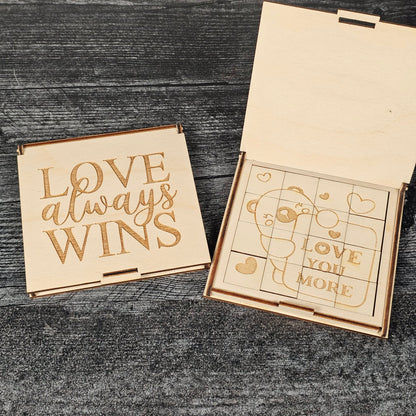 Valentine’s Day Wooden Puzzle | Unfinished DIY Coloring Activity